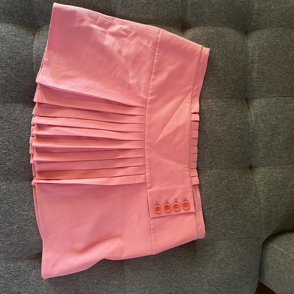 BCBGMaxAzria Pink Mini Skirt with Pleats - Picture 1 of 6